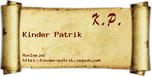 Kinder Patrik névjegykártya